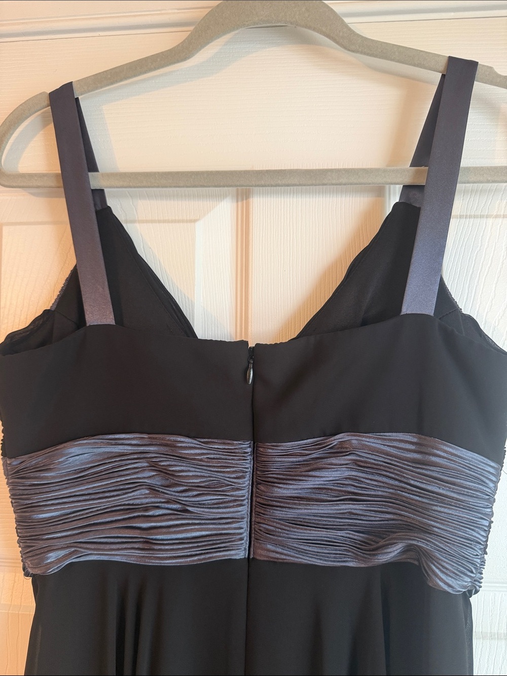 dressbarn Black Ruched Cocktail Dress with Subtle Sheen - Picture 7 of 7